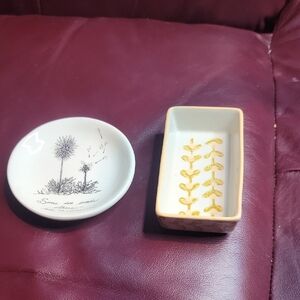 Decorative Dish Set with Floral Designs